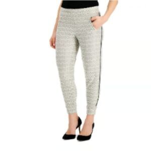 ANNE KLEIN NWT Womens Metallic Textured Side-Striped Jogger Pants XS‎